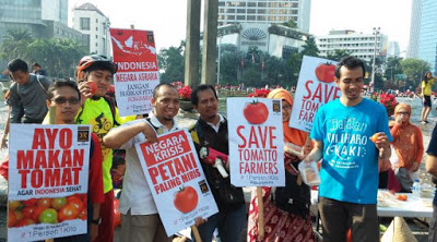 Bantu Petani, Kader PKS ‘Jualan’ Tomat di Car Free Day